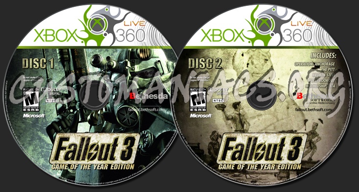 Fallout 3 Game of the Year Edition dvd label