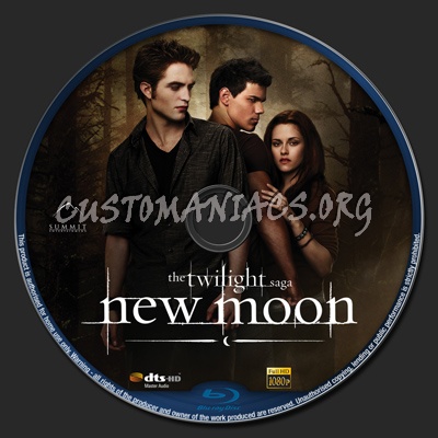 The Twilight Saga New Moon blu-ray label