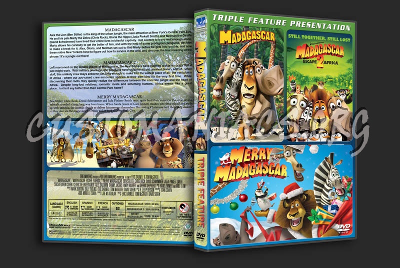 Madagascar Triple Feature dvd cover