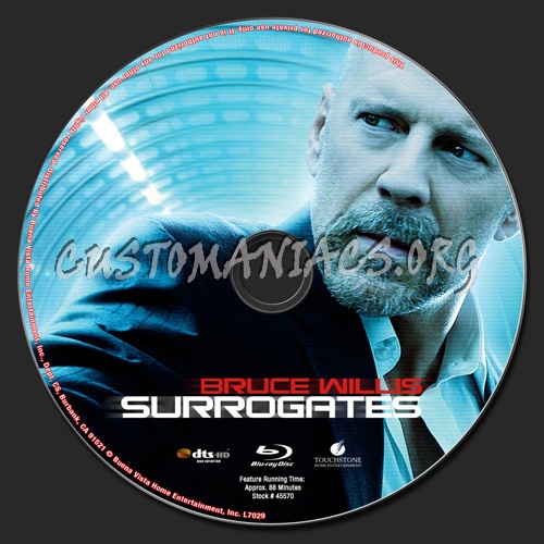 Surrogates blu-ray label