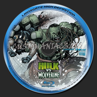 HULK vs WOLVERINE blu-ray label