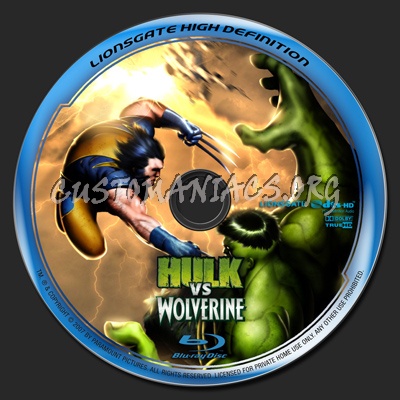 HULK vs WOLVERINE blu-ray label