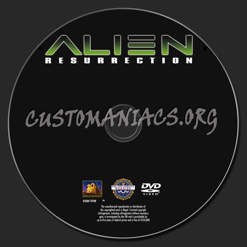 Alien Resurrection dvd label