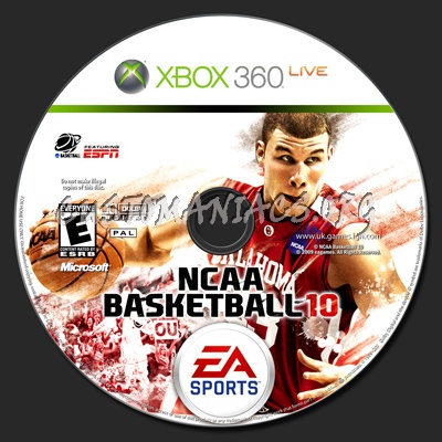 NCAA Basketball 10 dvd label