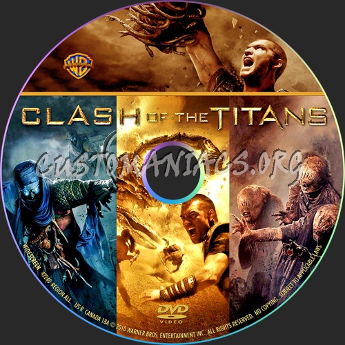 Clash of the Titans dvd label