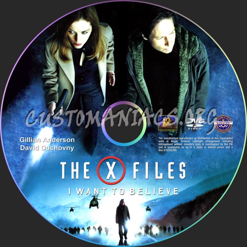 The X Files: I Want to Believe dvd label