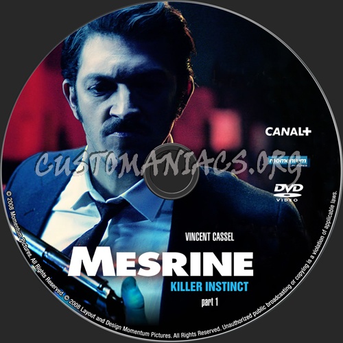 Mesrine Killer Instinct dvd label