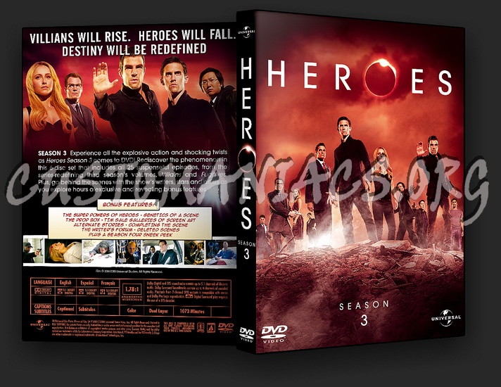 Heroes Season 3 dvd cover