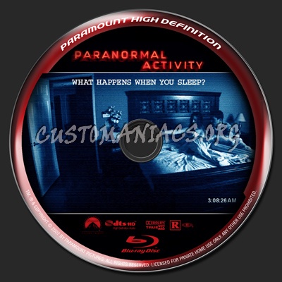 Paranormal Activity blu-ray label