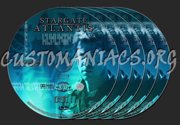 Stargate Atlantis Series 1 to 5 dvd label