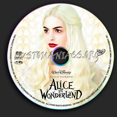 Alice In Wonderland dvd label