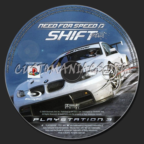 Need For Speed SHIFT dvd label