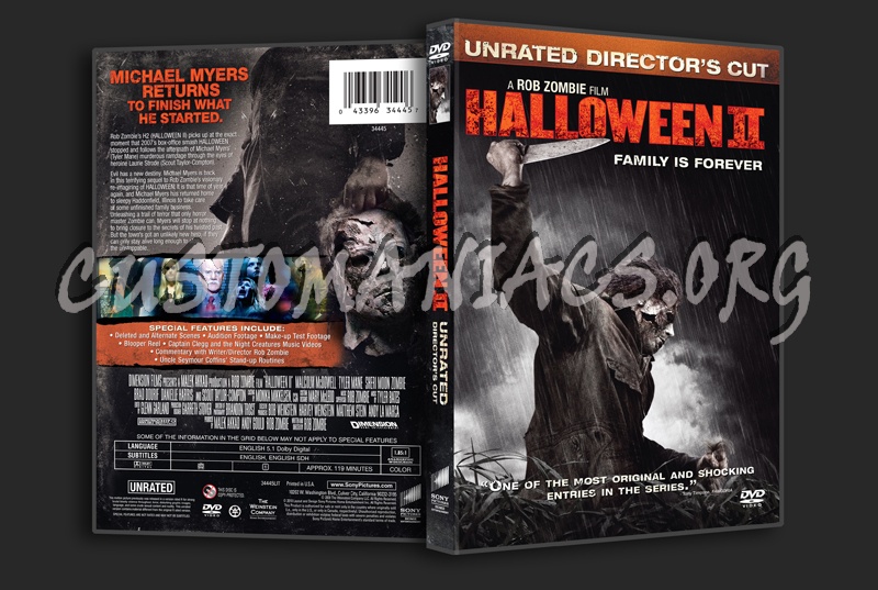 Halloween 2 Unrated dvd cover