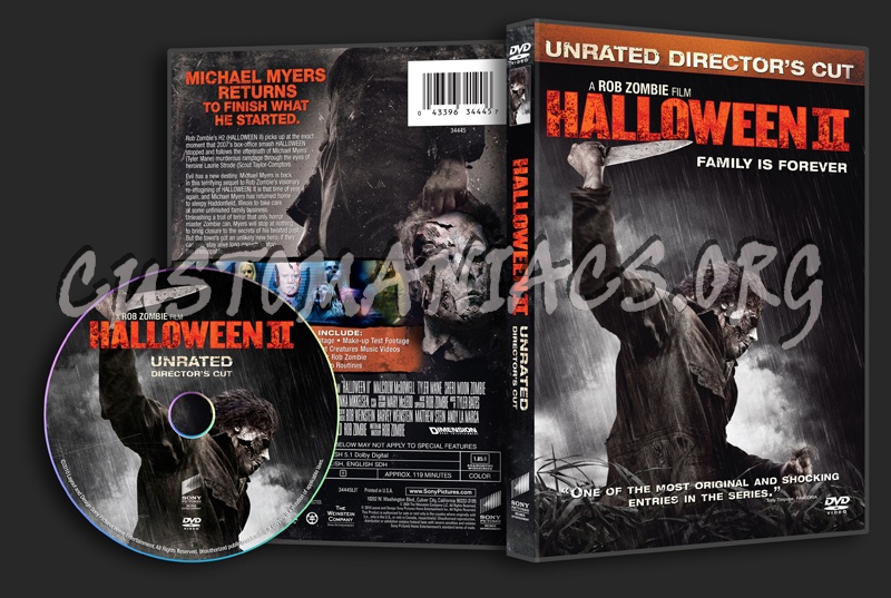 Halloween 2 Unrated dvd label