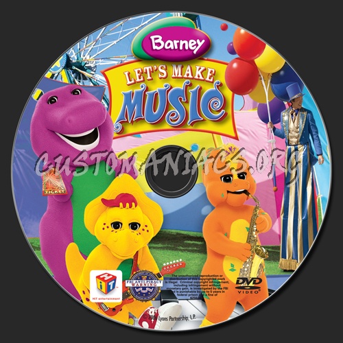 Barney Let's Make Music dvd label