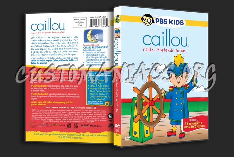 Caillou Pretends to Be .... dvd cover