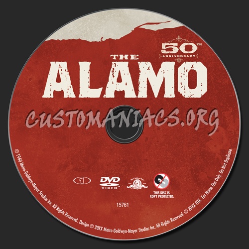 The Alamo dvd label