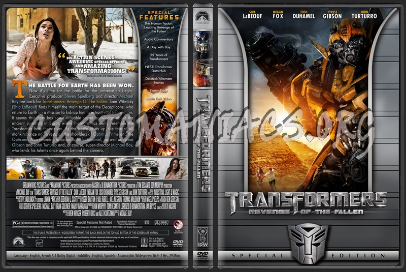 Transformers: Revenge of the Fallen dvd cover