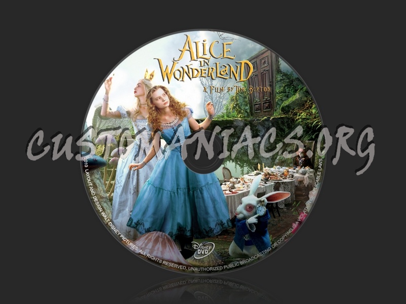 Alice in Wonderland dvd label