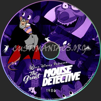 The Great Mouse Detective - 1986 dvd label