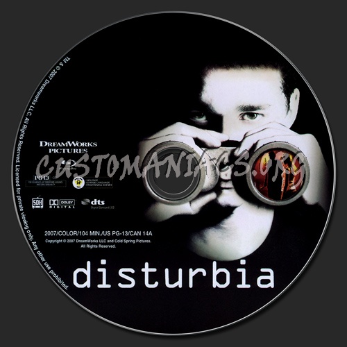 Disturbia blu-ray label