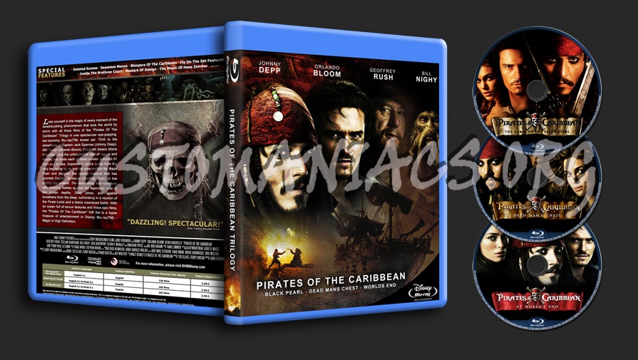 Pirtates of The Caribbean Trilogy blu-ray cover