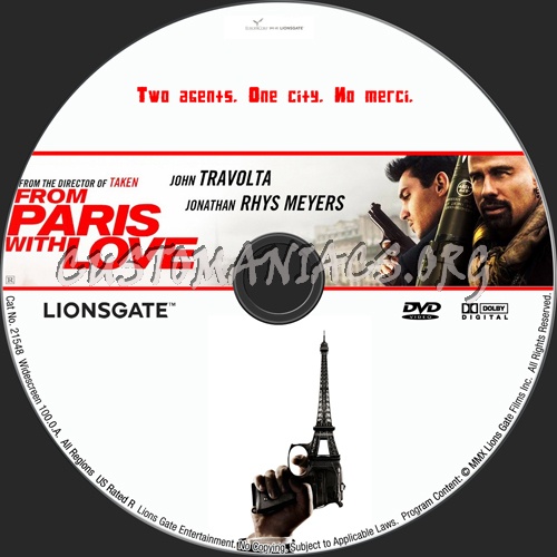 From Paris with Love dvd label