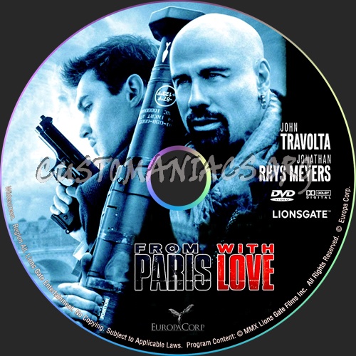 From Paris With Love dvd label