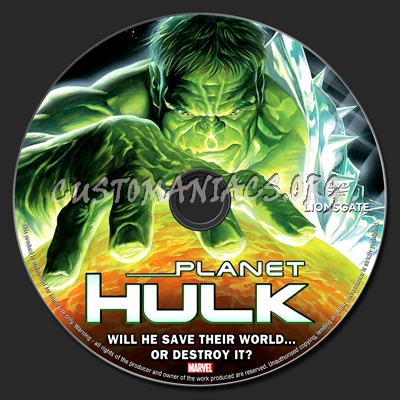 Planet Hulk dvd label