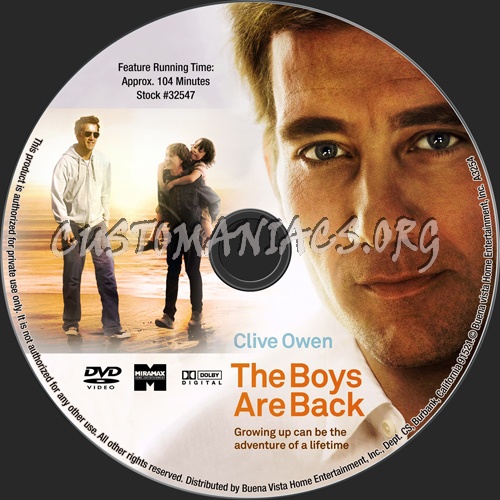 The Boys Are Back dvd label