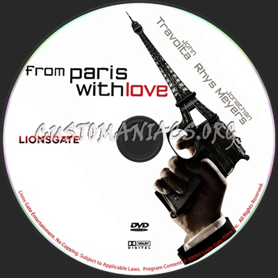 From Paris With Love dvd label