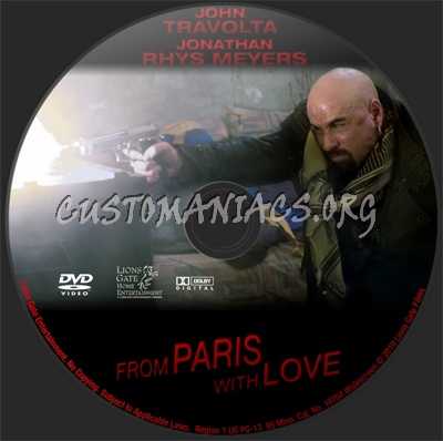 From Paris With Love dvd label