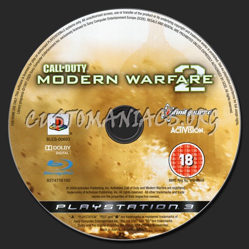 Call Of Duty Modern Warfare 2 dvd label