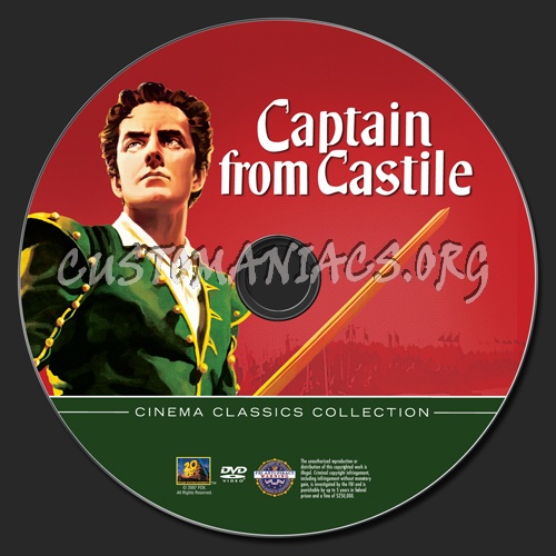 Captain From Castile dvd label