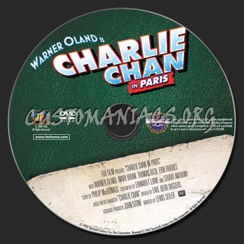 Charlie Chan in Paris dvd label