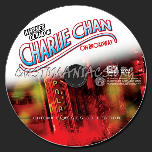 Charlie Chan On Broadway dvd label