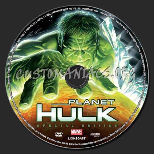 Planet Hulk dvd label