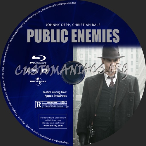 Public Enemies blu-ray label