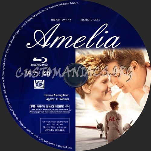 Amelia blu-ray label