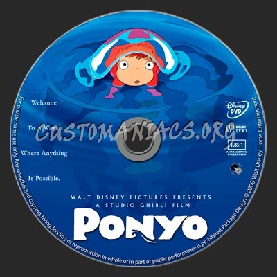 Ponyo dvd label