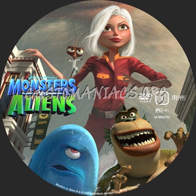 Monsters vs. Aliens dvd label