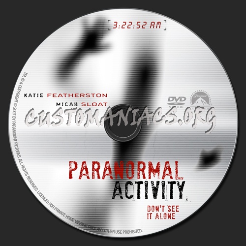 Paranormal Activity dvd label