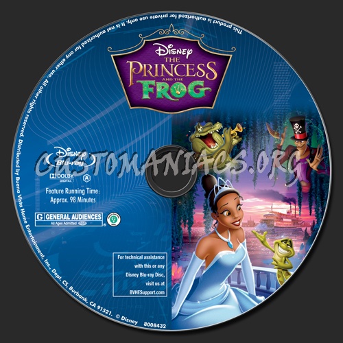 The Princess and the Frog blu-ray label