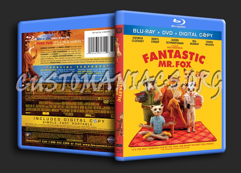 Fantastic Mr. Fox blu-ray cover