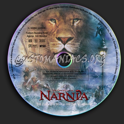 Chronicals of Narnia dvd label