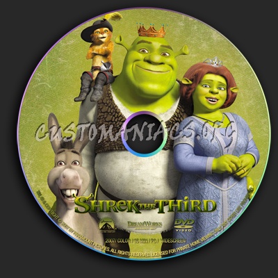 Shrek The Third dvd label