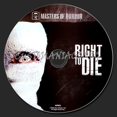 Masters Of Horror - Right To Die dvd label