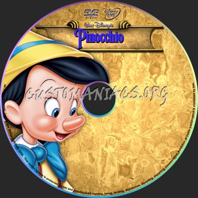 Pinocchio dvd label