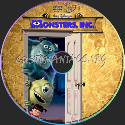 Monsters Inc dvd label