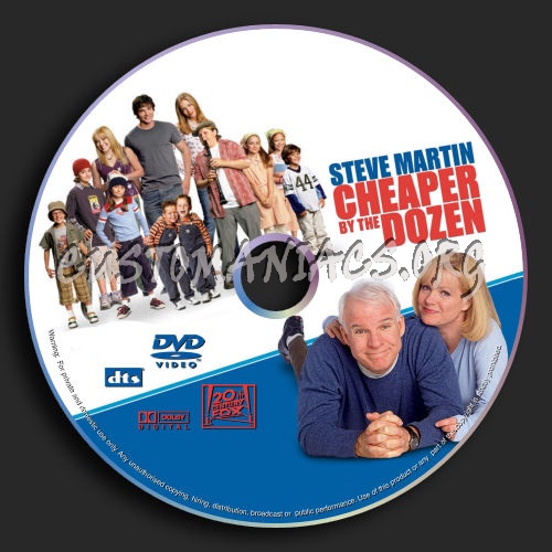 Cheaper by the Dozen dvd label